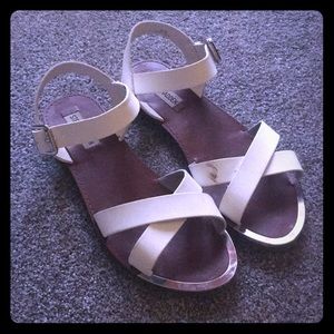 White Steve Madden sandals